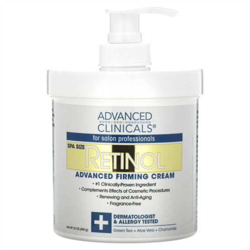Advanced Clinicals Retinol Advanced Firming Cream Fragrance Free 16 oz (454 g)