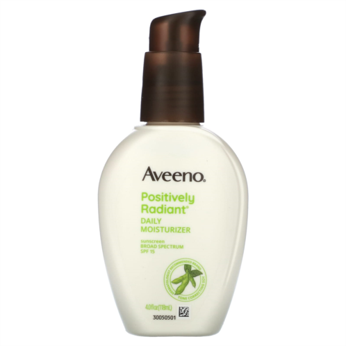 Aveeno Positively Radiant Daily Moisturizer Sunscreen SPF 15 4 fl oz (118 ml)