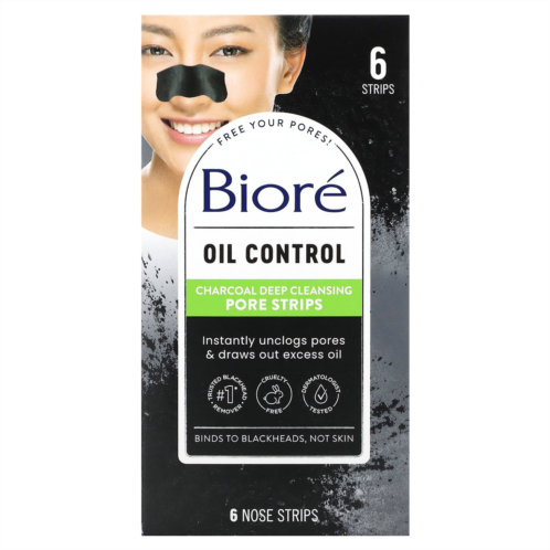 Biore Deep Cleansing Charcoal Pore Strips 6 Nose Strips