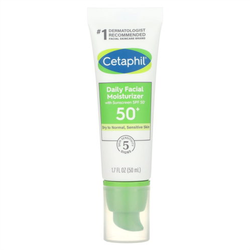 Cetaphil Daily Facial Moisturizer with Sunscreen SPF 50+ Fragrance Free 1.7 fl oz (50 ml)