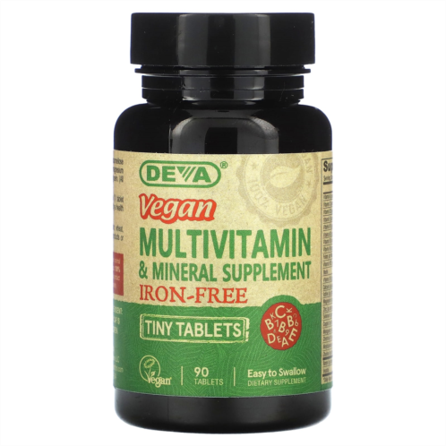 Deva Vegan Tiny-Tablets Multivitamin & Mineral Supplement Iron-Free 90 Tablets