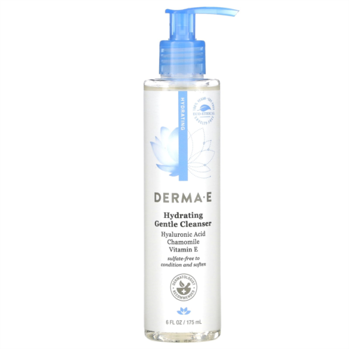 DERMA E Hydrating Gentle Cleanser Hyaluronic Acid 6 fl oz (175 ml)