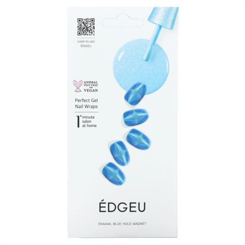 Edgeu Perfect Gel Nail Wraps ENA444 Blue Hole Magnet 16 Piece Strips Set