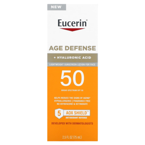 Eucerin Age Defense Lightweight Sunscreen Lotion For Face SPF 50 Fragrance Free 2.5 fl oz (75 ml)