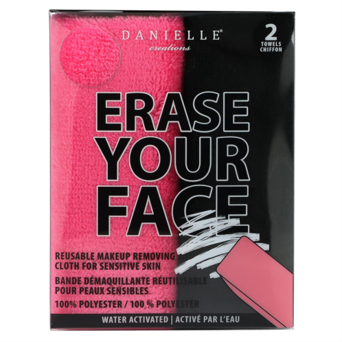 Erase Your Face Reusable Make-Up Removing Cloths Pink and Black 2 Cloths