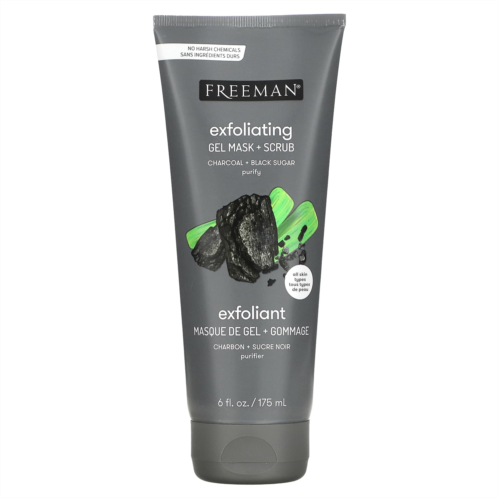 Freeman Beauty Exfoliating Gel Beauty Mask + Scrub Charcoal + Black Sugar 6 fl oz (175 ml)