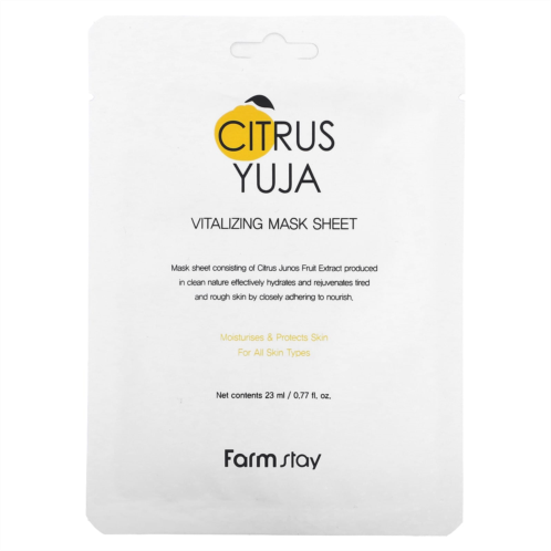 Farmstay Citrus Yuja Vitalizing Beauty Mask Sheet 1 Sheet 0.77 fl oz (23 ml)