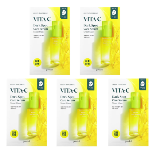 Goodal Green Tangerine Vita-C Dark Spot Care Serum Beauty Sheet Mask 5 Masks 28 g ( 0.98 oz) each