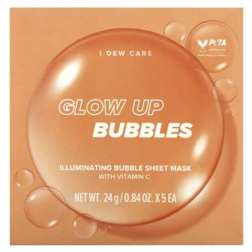I Dew Care Glow Up Bubbles Illuminating Bubble Beauty Sheet Mask 5 Sheet Masks 0.84 oz (24 g) Each