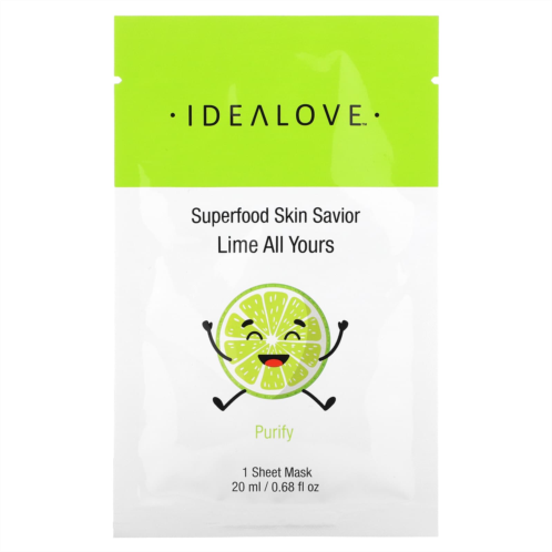 Idealove Superfood Skin Savior Lime All Yours 1 Beauty Sheet Mask 0.68 fl oz (20 ml)