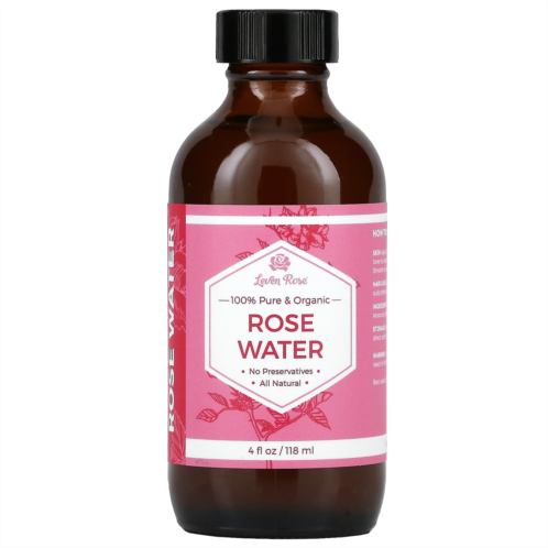 Leven Rose 100% Pure & Organic Rose Water 4 fl oz (118 ml)