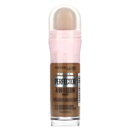 Maybelline Instant Age Rewind Perfector 4-in-1 Glow Makeup 2.5 Medium-Deep Warm 0.68 fl oz (20 ml)