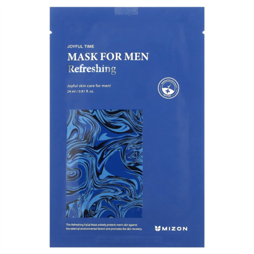 Mizon Men Refreshing Beauty Mask 1 Sheet Mask 0.81 fl oz (24 ml)