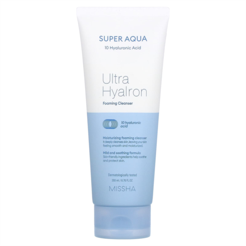 Missha Super Aqua Ultra Hyalron Foaming Cleanser 6.76 fl oz (200 ml)