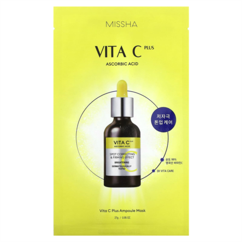Missha Vita C Plus Ampoule Beauty Mask 1 Sheet 0.95 oz (27 g)