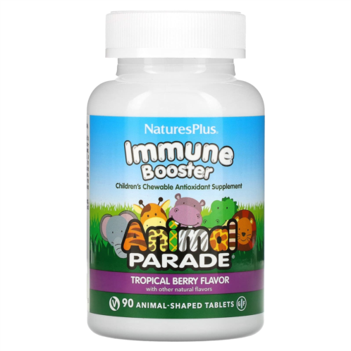NaturesPlus Animal Parade Kids Immune Booster Tropical Berry 90 Animal-Shaped Tablets
