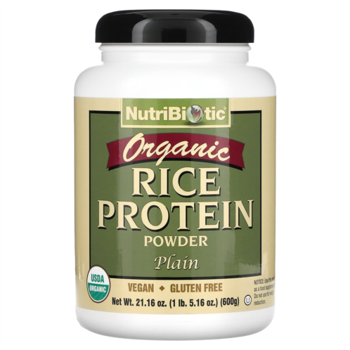 NutriBiotic Organic Rice Protein Powder Plain 1 lb 5.16 oz (600 g)