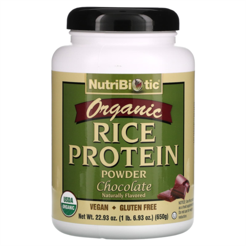 NutriBiotic Organic Rice Protein Powder Chocolate 1 lb 6.93 oz (650 g)