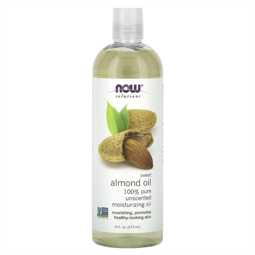 NOW Foods Sweet Almond Oil 100% Pure Moisturizing Oil Unscented 16 fl oz (473 ml)