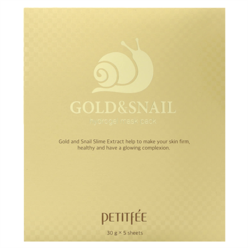 Petitfee Gold & Snail Hydrogel Beauty Mask Pack 5 Sheets 30 g Each