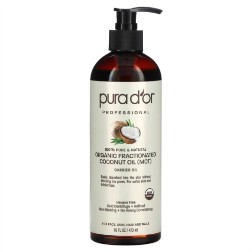 Pura Dor Professional Organic Fractionated Coconut Oil 16 fl oz (473 ml)