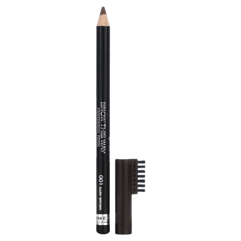 Rimmel London Brow This Way Professional Eyebrow Pencil 001 Dark Brown 0.05 oz (1.4 g)