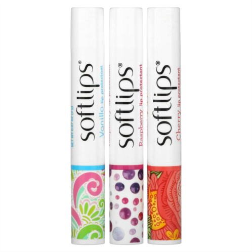 Softlips Lip Protectant Cherry Raspberry Vanilla 3 Pack 0.07 oz (2 g) Each