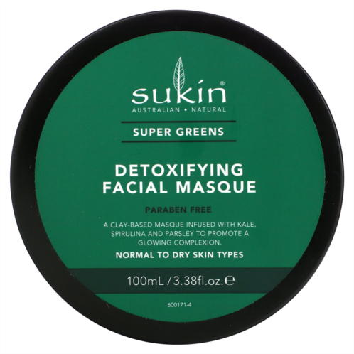 Sukin Super Greens Detoxifying Facial Masque 3.38 fl oz (100 ml)