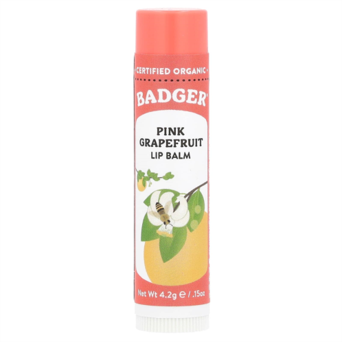 Badger Company Certified Organic Lip Balm Pink Grapefruit 0.15 oz (4.2 g)