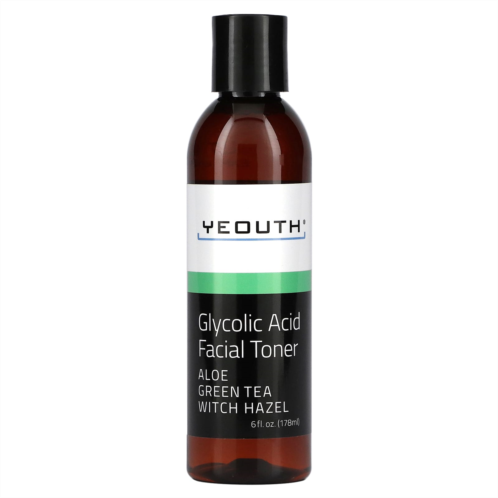 Yeouth Glycolic Acid Facial Toner Aloe Green Tea Witch Hazel 6 fl oz (178 ml)