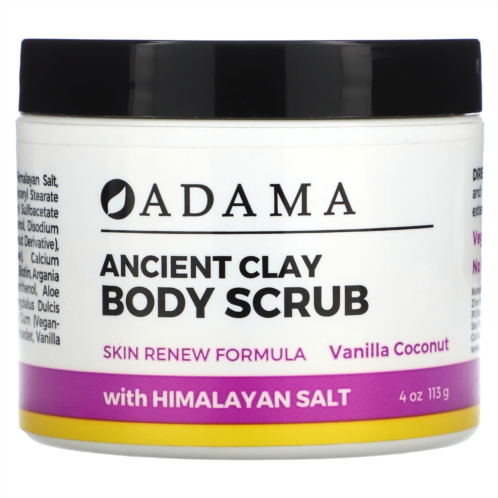 Zion Health Adama Ancient Clay Body Scrub Vanilla Coconut 4 oz (113 g)