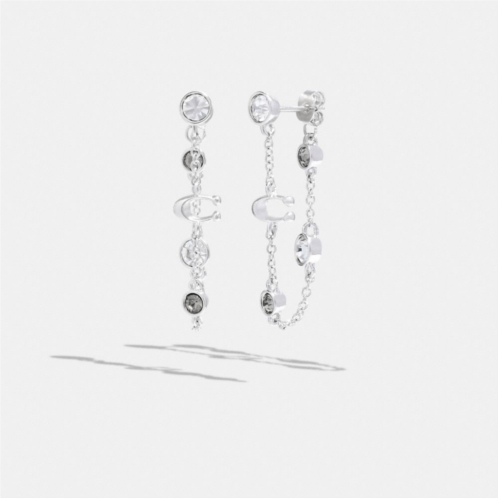 COACH Signature Crystal Chain Earrings