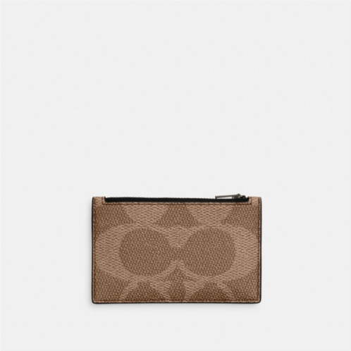 COACH Zip Card Case In Blocked Signature Canvas