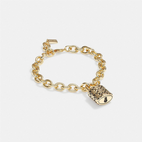 Coach Quilted Padlock Chain Bracelet