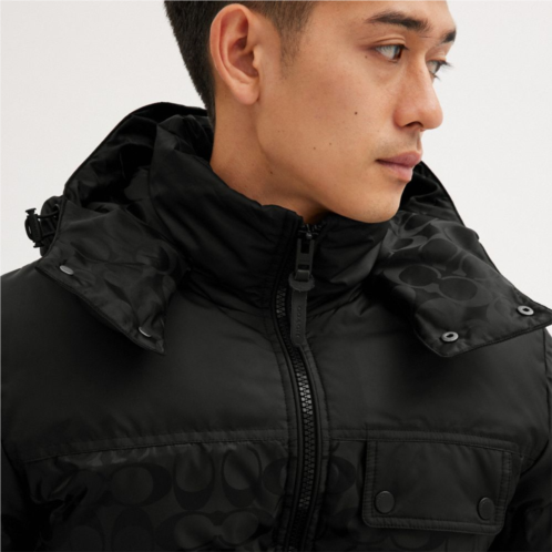 COACH Signature Hooded Puffer Jacket