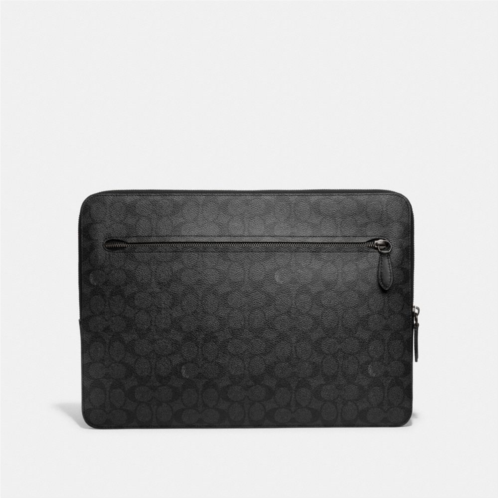 Coach Zip Around Laptop Case In Signature Canvas