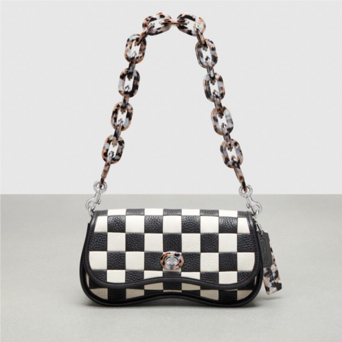 Coach Wavy Dinky Bag In Checkerboard Upcrafted Leather