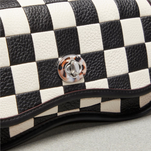 COACH Wavy Dinky Bag In Checkerboard Upcrafted Leather