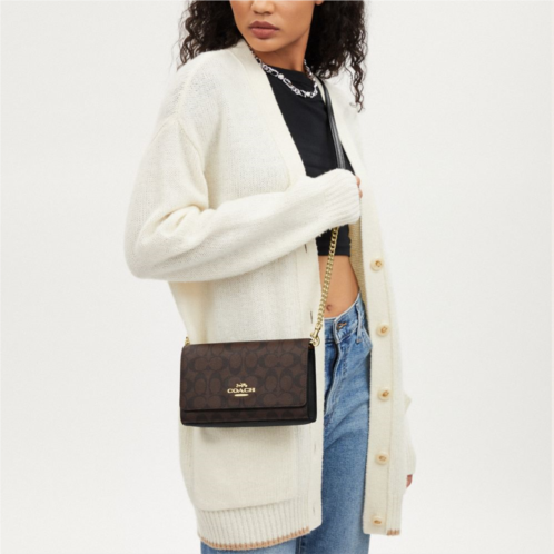 COACH Flap Clutch Crossbody In Signature Canvas