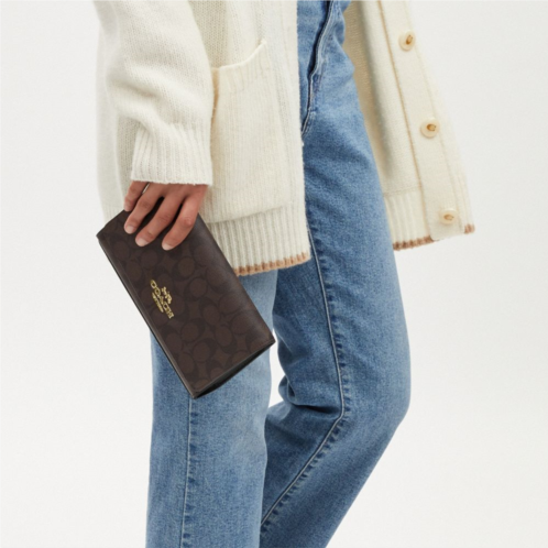 COACH Flap Clutch Crossbody In Signature Canvas