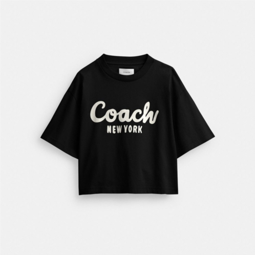 Coach Cursive Signature Cropped T Shirt