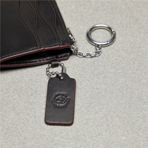 Wavy Zip Card Case With Key Ring In Smooth Coachtopia Leather