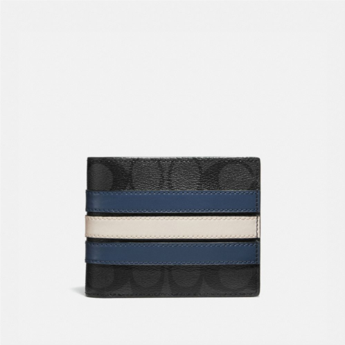 COACH 3 In 1 Wallet In Signature Canvas With Varsity Stripe