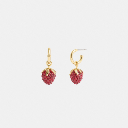COACH Strawberry Charm Huggie Earrings