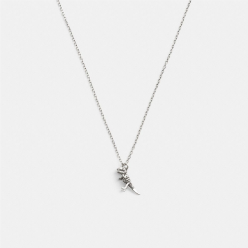 Coach Sterling Silver Skeletal Rexy Pendant Necklace