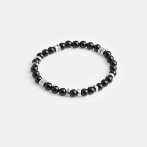 Coach Black Onyx Beaded Disk Bracelet