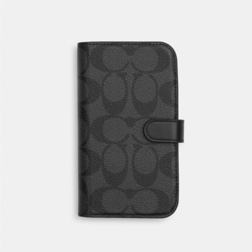 COACH Iphone 15 Folio In Signature Canvas