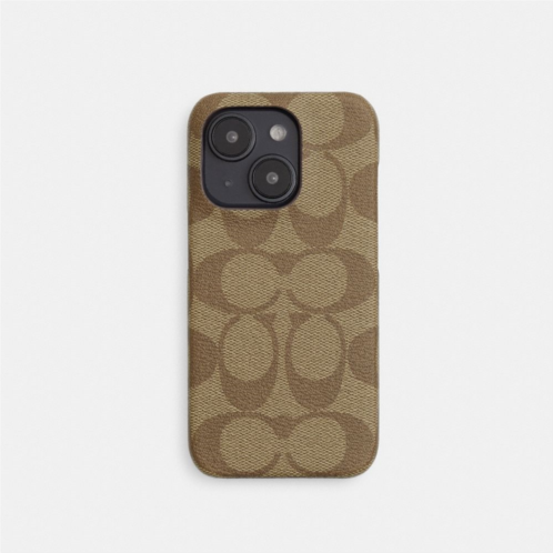 COACH Iphone 15 Pro Case In Signature Canvas