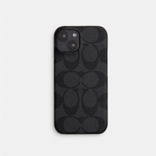 COACH Iphone 15 Case In Signature Canvas