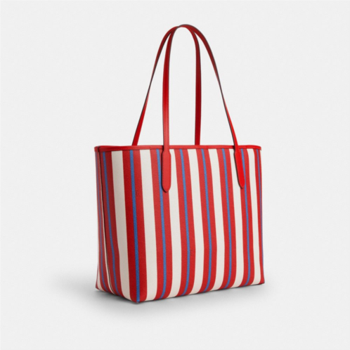 COACH City Tote Bag With Stripe Print